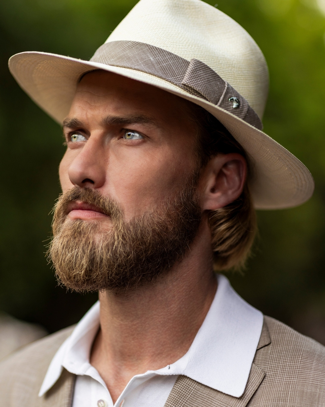 Panama hat, straw with ribbon