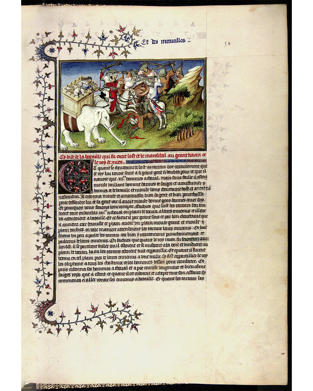 An original page from the &ldquo;Il Milione&rdquo; by Marco Polo.