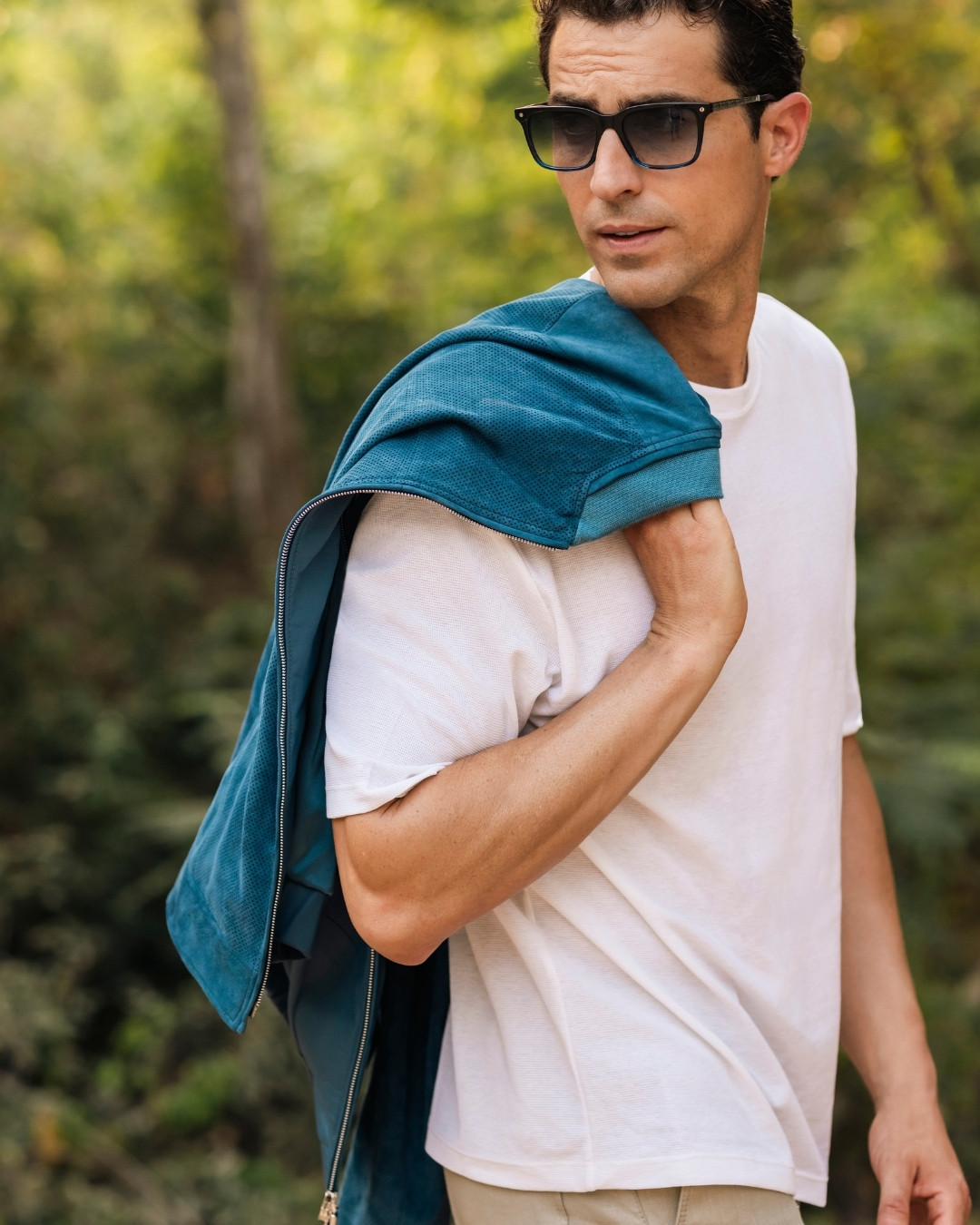 Crewneck t-shirt, cotton and silk