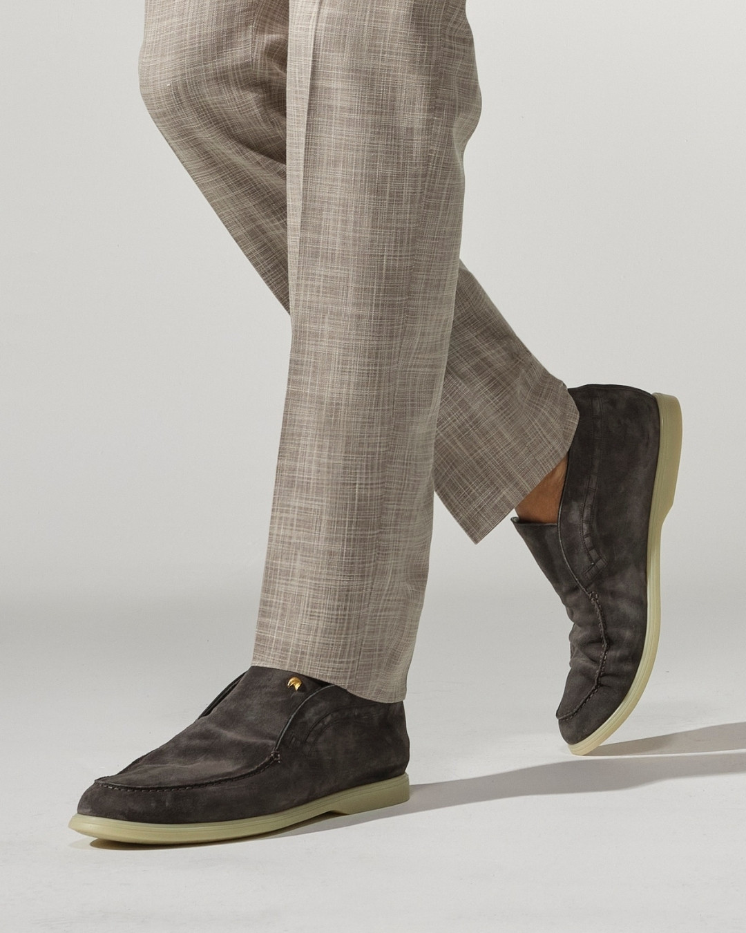 Slip-on casual shoes, suede