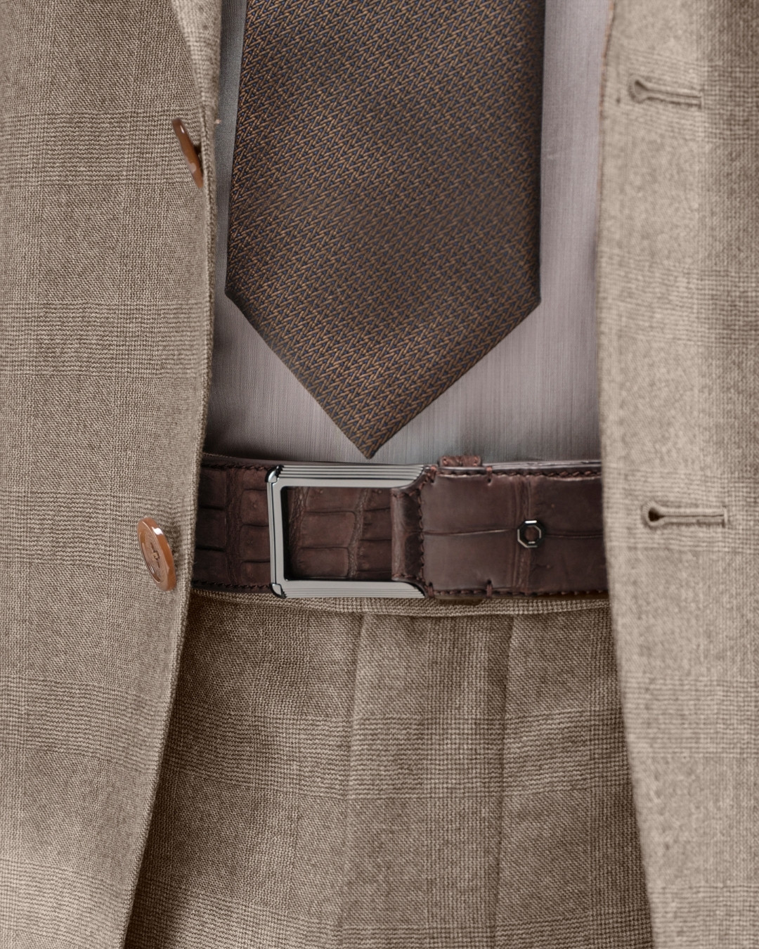 Handmade luxury belt, 100% nubuck crocodile