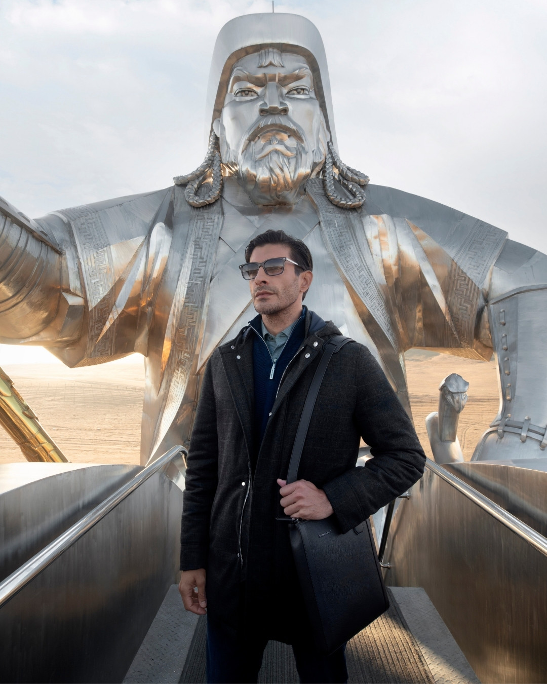 The model at Equestrian Statue of Genghis Khan Tsonjin Boldog