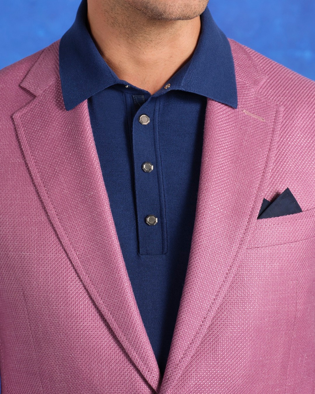 Two-button deconstructed jacket, cashmere, silk and linen