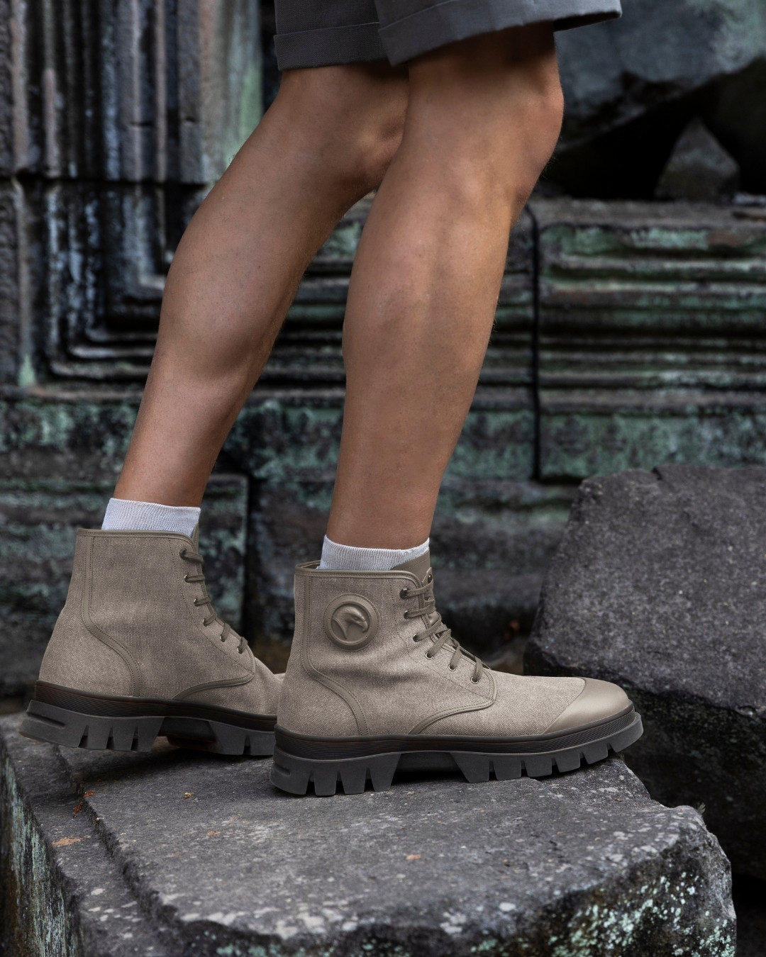 Ankle boots, 100% technical fabric with calfskin leather details