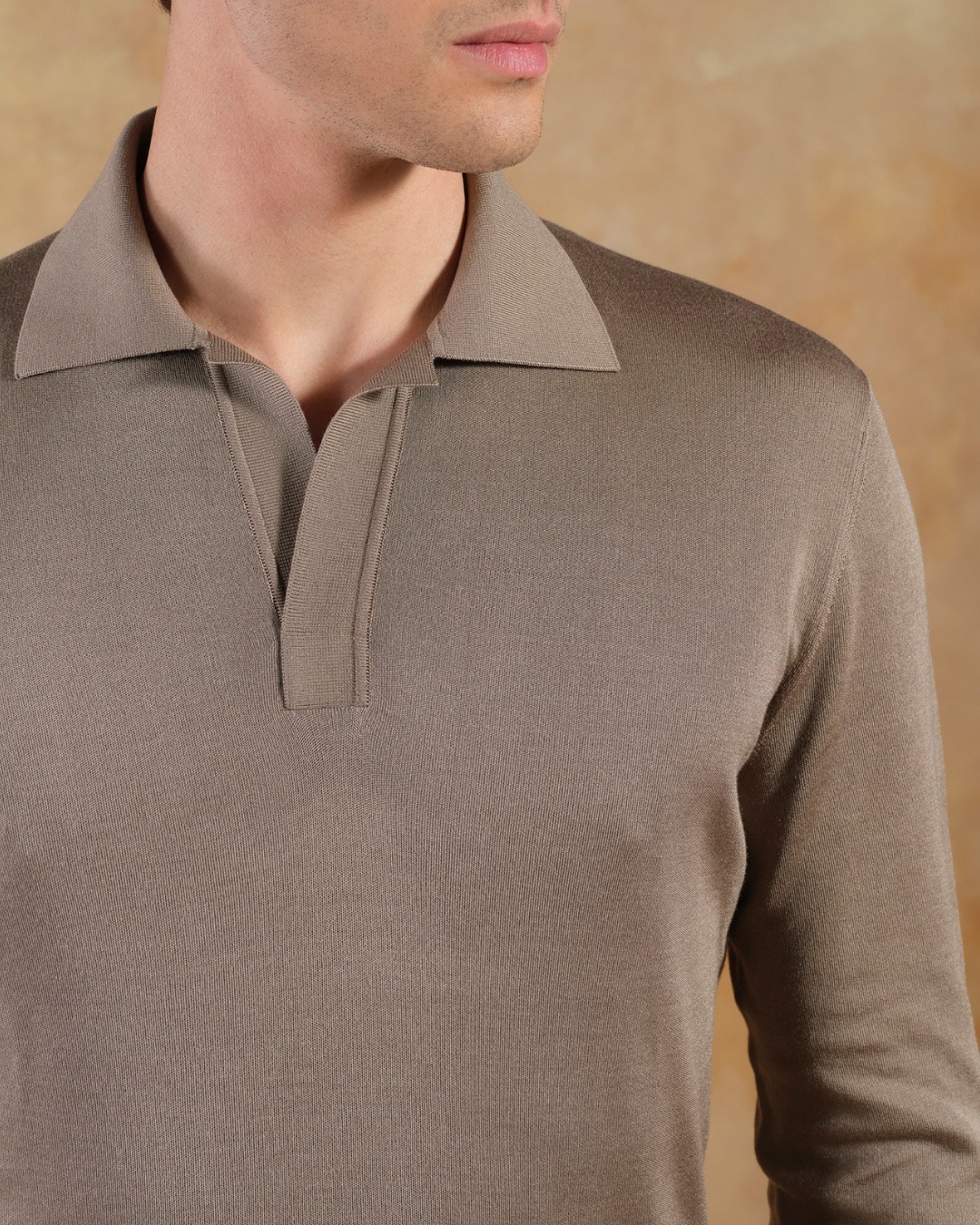 Knit polo shirt, 100% silk