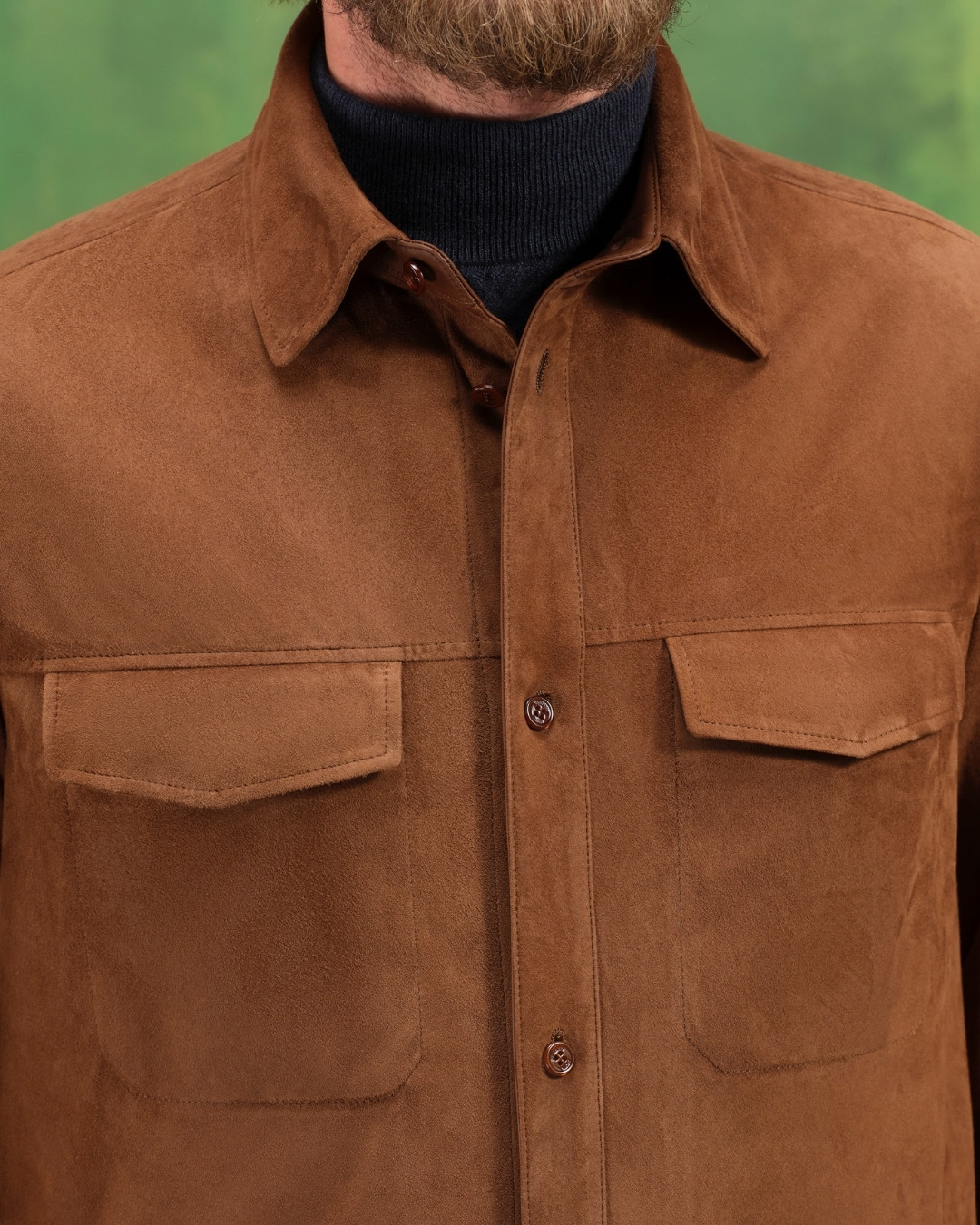 Details of Field jacket, 100% wool with shearling and Nappa lambskin leather collar