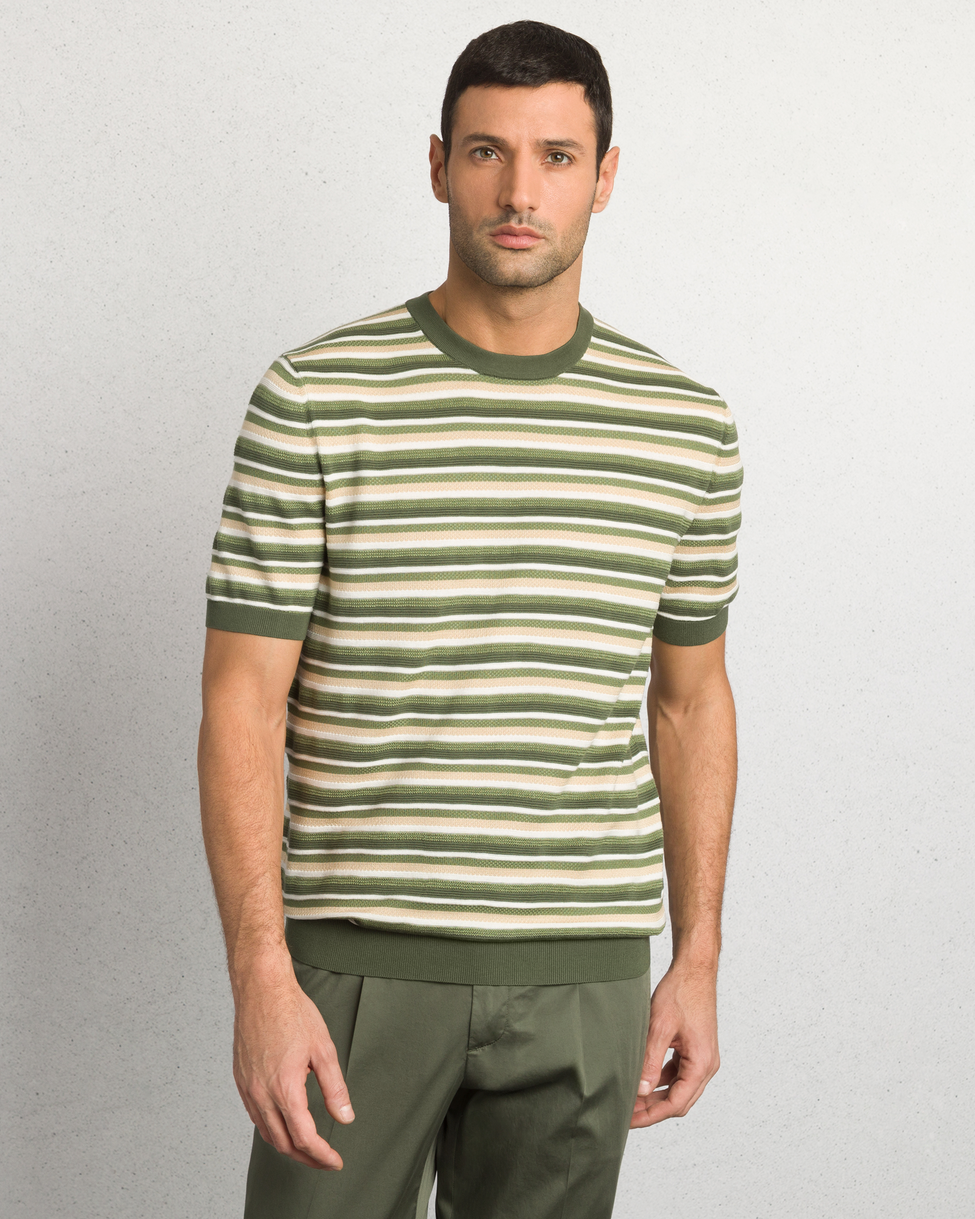 MAGLIONE A GIROCOLLO IN MAGLIA MISTO LANA E COTONE
